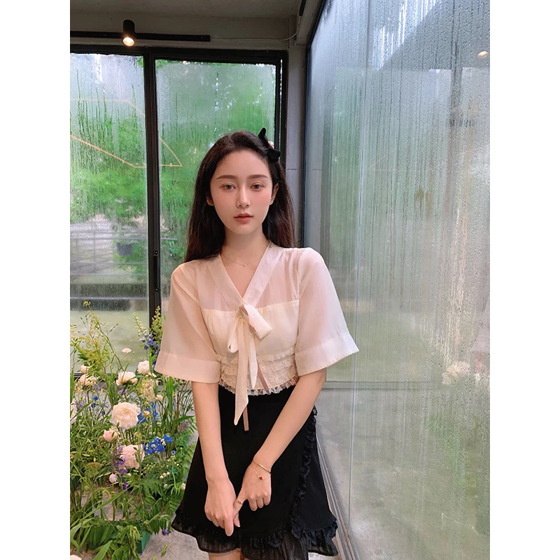 

High Waist A-Line Skirt And ort Sve irt Two-Piece Set for Women Vintage Sle Candle adow Series Faionable En...