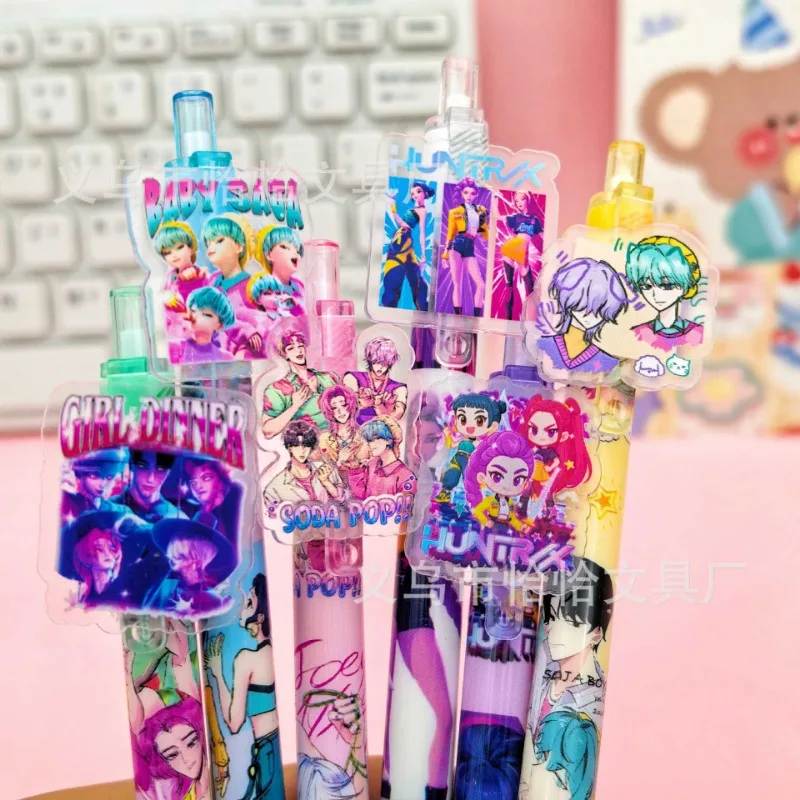 ปากกาเจลลายการ์ตูน Kpop Demon Hunters น่ารัก ขนาด 0.5 มม. 6 ด้าม ของใช้สำนักงาน อุปกรณ์เสริมอนิเมะ ของขวัญสำหรับงานปาร์ตี้