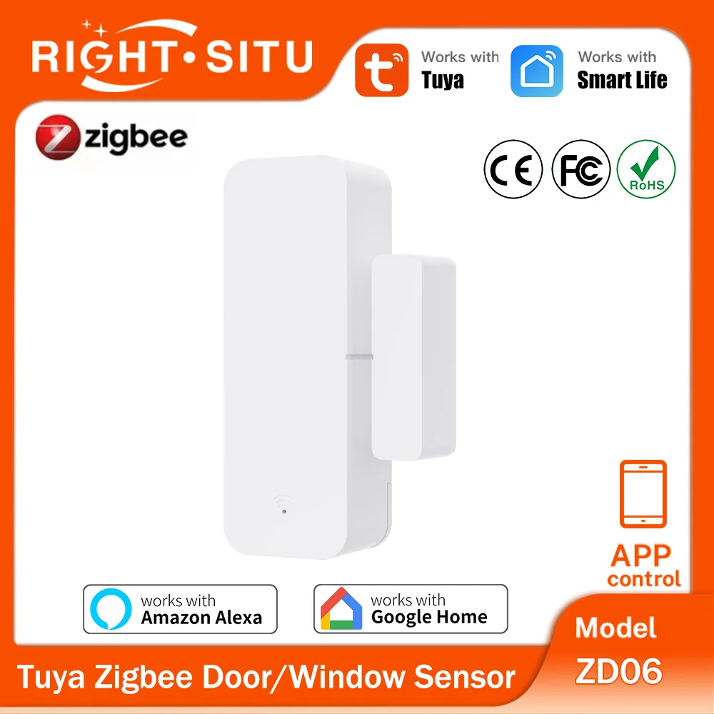 Tuya Zigbee 3.0 Door Window Sensor Contact Sensor APP Remote Control  via Smart Life Works with Alexa Yandex Zigbee2Mqtt ZHA