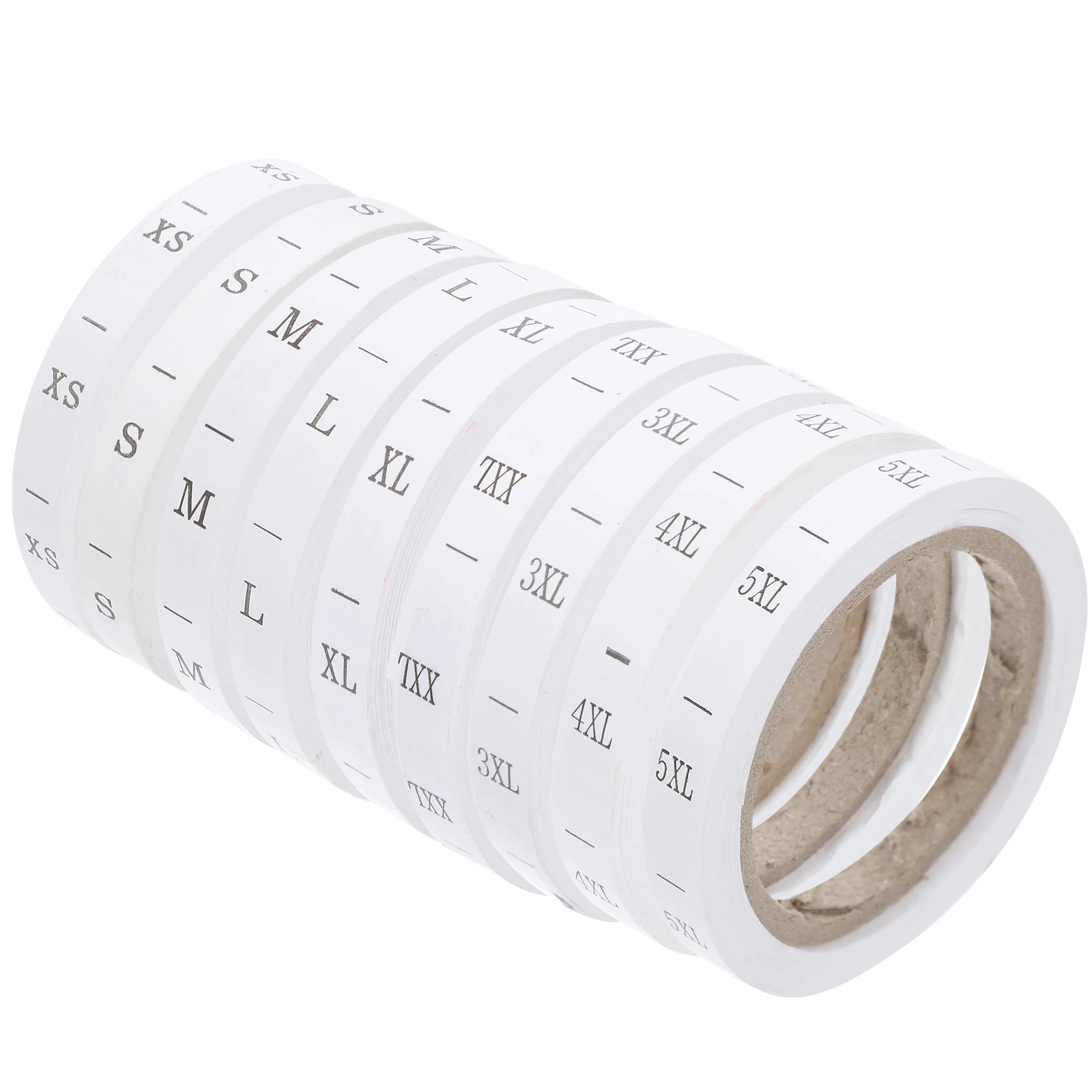 

8pcs White XS 4XL Size Labels Clothing Tags Paper Material Washable Iron on Labels for Dresses Shirts Uniforms Folder Tag