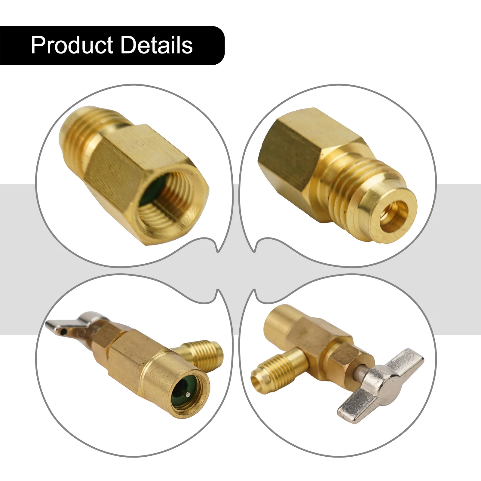 Self Sealing Tapper for R1234yf AC Can Featuring 1/2 ACME Left Hand Thread 1/4 Male Threads for R12 and For R134a Adapter Set