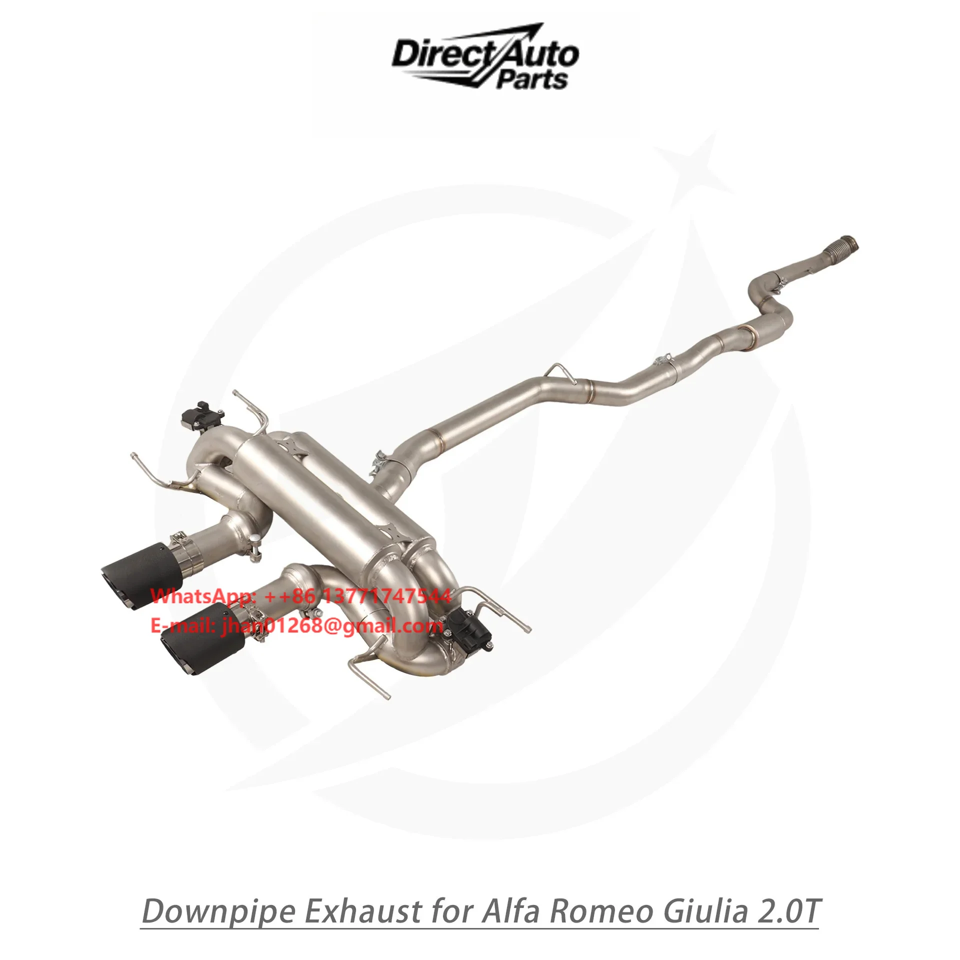 YT 304 Stainless Stainless Steel Mid-Rear Valved Exhaust System for Alfa Romeo Giulia 2.0T (GT4 Conversion)