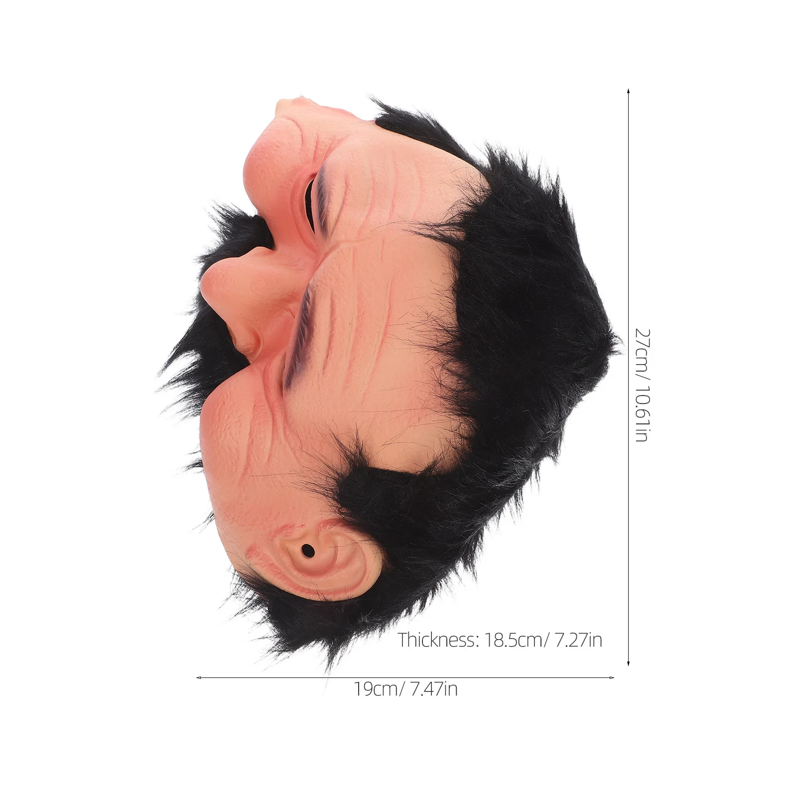 Old Man Realistic Face Mask Half Latex Elder Headgear for Halloween Cosplay Masquerade Party Costume Character Accessory