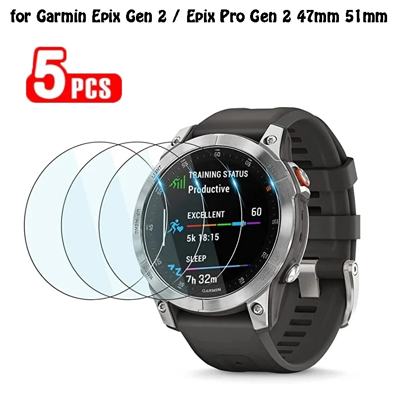 5PCS Smart Watch Screen Protector for Garmin Epix Pro Gen 2 47/51mm Fenix 5X 6X 5 7 Tempered Glass Anti-Scratch Protective Film