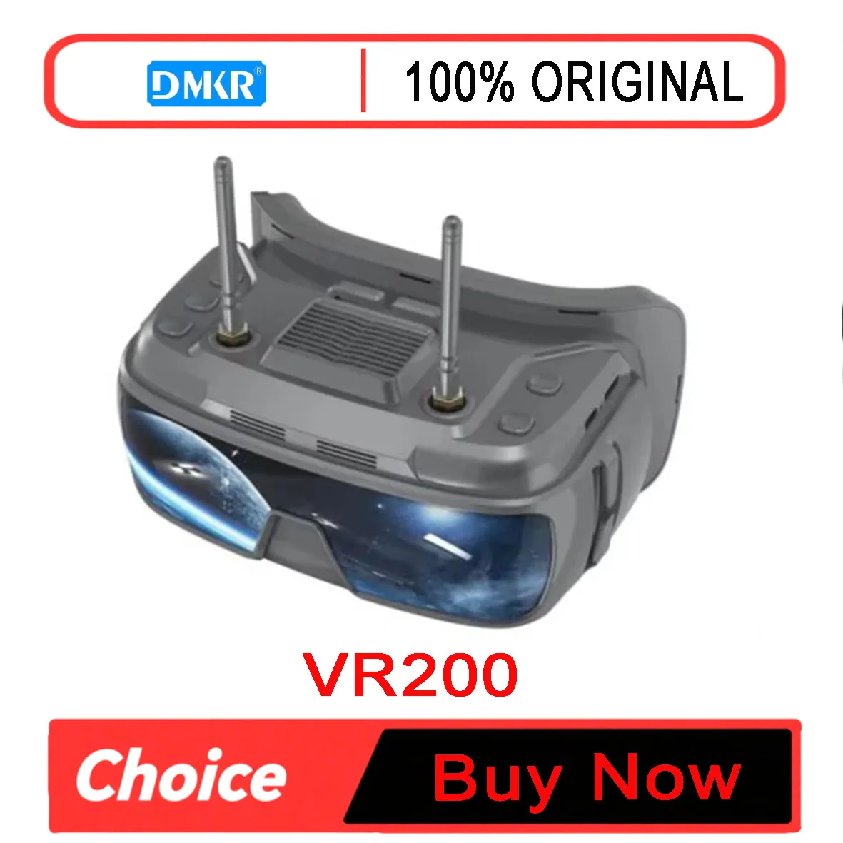 DMKR VR200 5.8GHz Analog FPV Goggles with Video Recording Battery Adjustable Diopter for FPV Drone