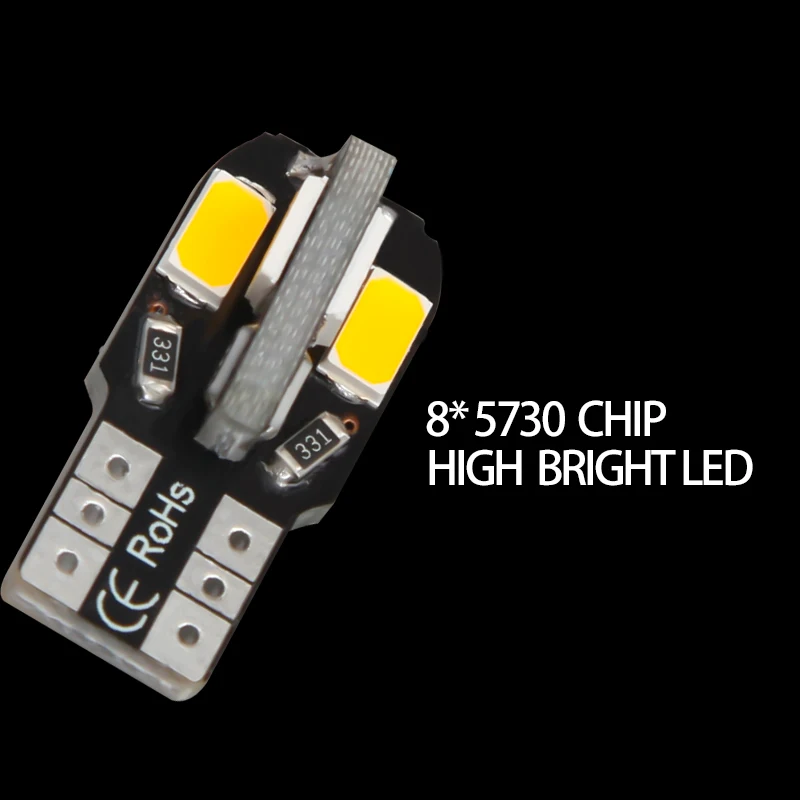 2PCS 높은 밝은 4300K T10 LED 전구 Canbus 5730 8SMD 194 168 LED 자동 신호 빛 자동차 폭 빛 인테리어지도 돔 빛 12V