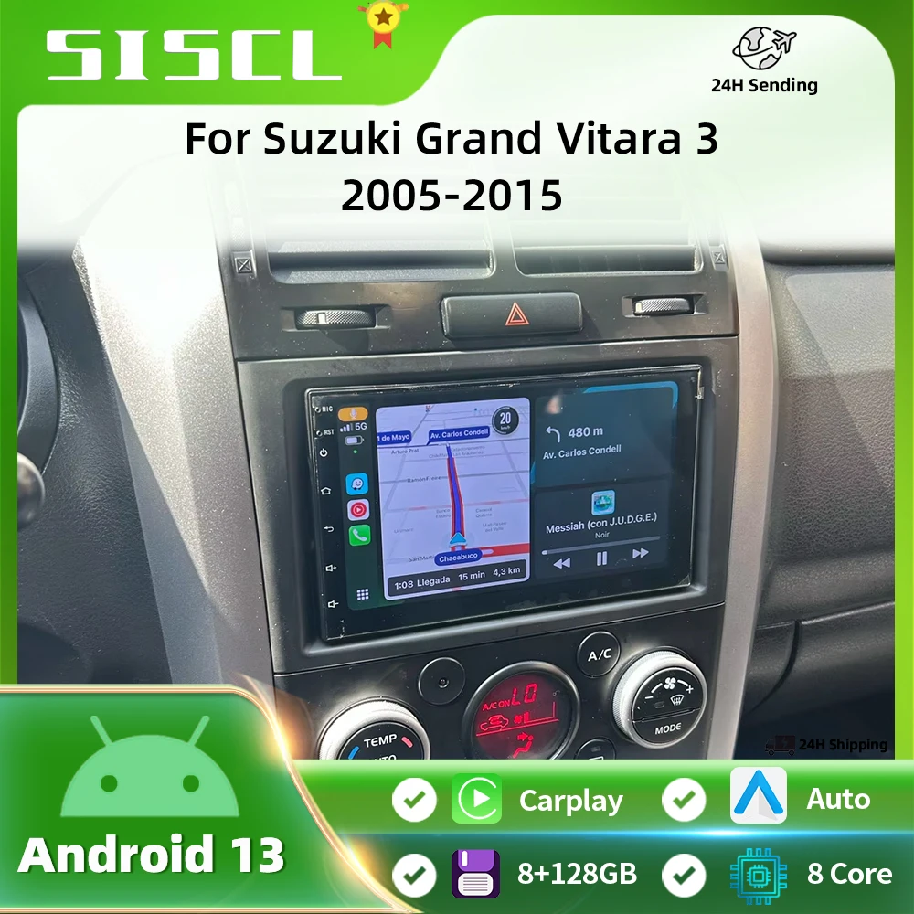 

2din Car radio Android 13 For Suzuki Grand Vitara 3 2005-2010 2011-2015 Car Radio Multimedia Player GPS Carplay Androidauto WIFI