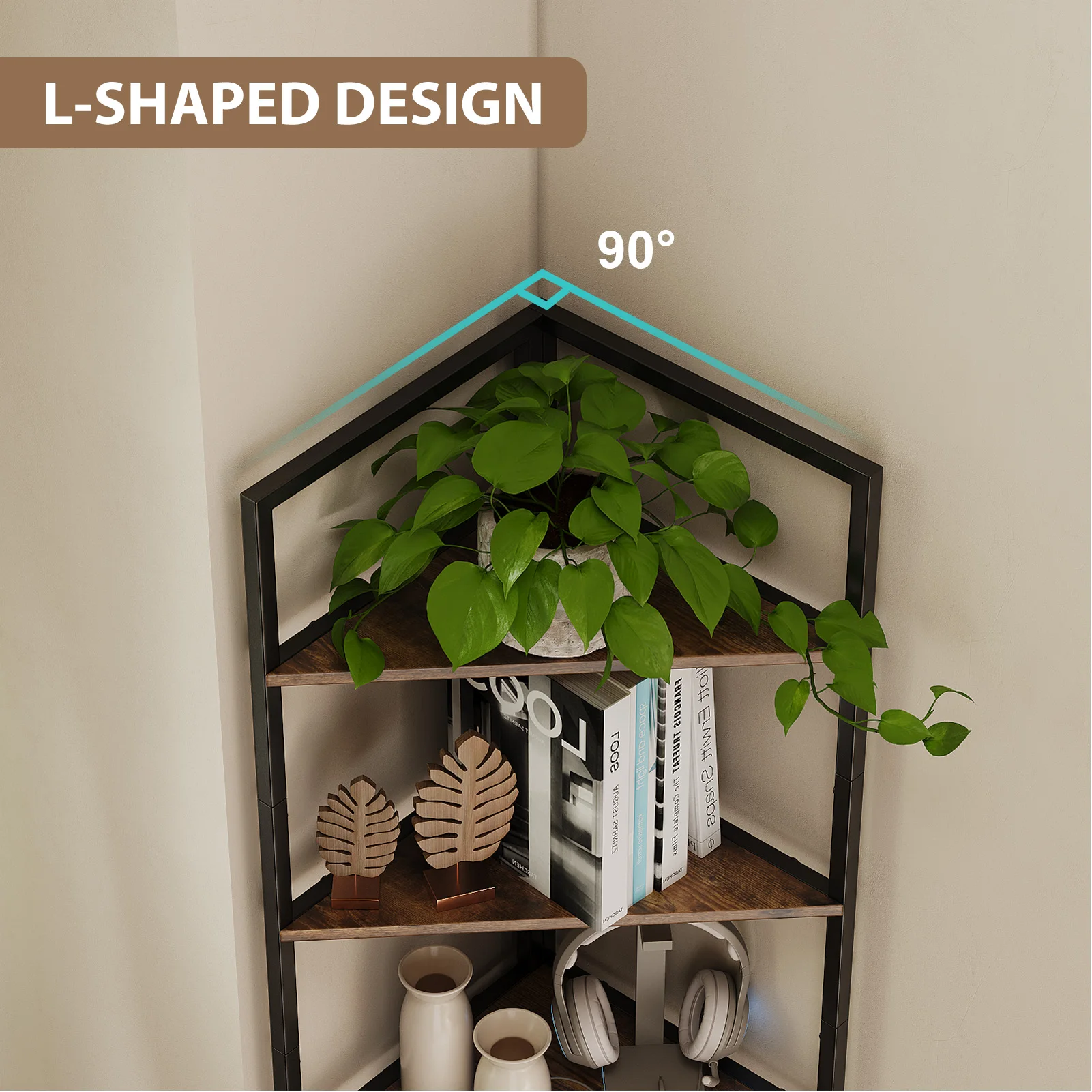 رف زاوية خشبي بـ 6 طبقات، رف ك - مراجعة Home Gym Organization وسعره