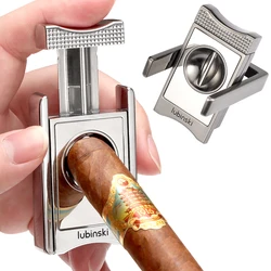 Lubinski Metal Cigar Cutter Guillotine Sharp V-Cut Cigar Scissors Smoking Accessories Portable Cigar Scissor Cutter Gift Box