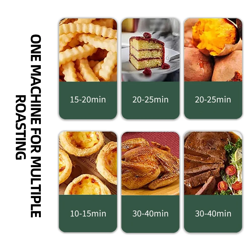 Friggitrice ad aria multifunzionale per uso domestico 6L visualizzazione intelligente senza olio forno elettrico per friggere