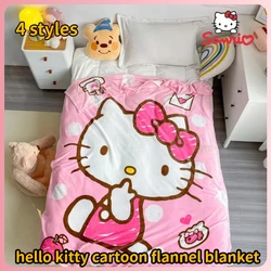 Cartoon Anime Hello Kitty Flannel Blanket Cartoon Throw Home Sofa Spider-Man Lunch Break Blankets Student Blankets Nap Gift