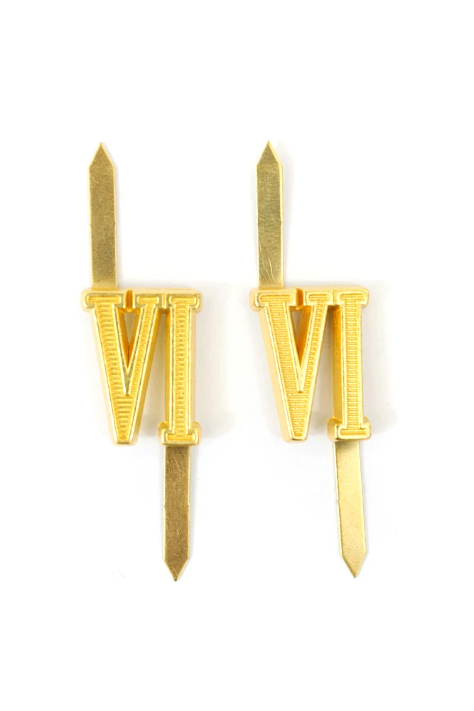 

WWII German Shoulder Boards cyphers Gold VI Munster 18mm 2pcs