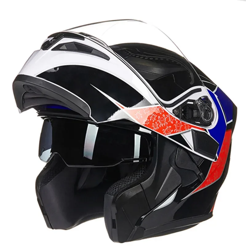 Casco de carreras with double spring, casco de cara complete, Jiekai JK902 Brand, modelo Removable And Washable Inner Lining