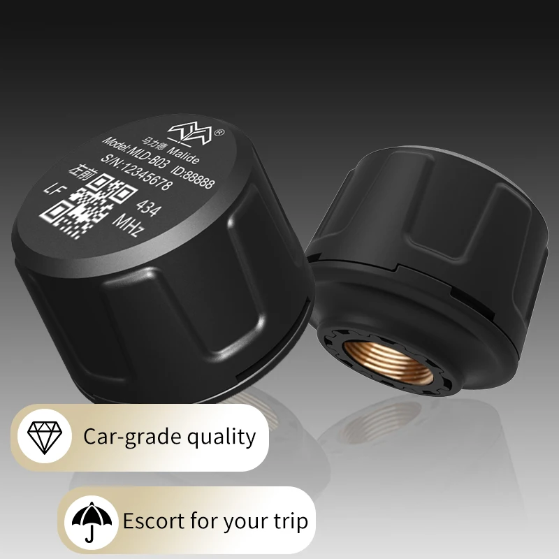 Motorcycle TPMS Tire Pressure Temperature Monitoring System with 2Pcs External Sensor for Android IOS