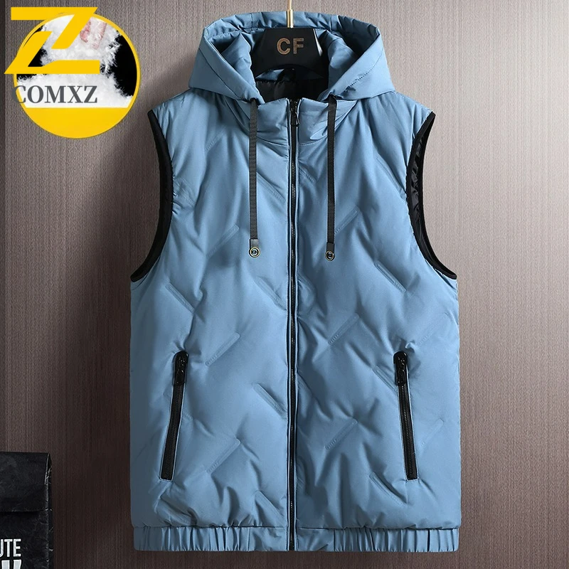 

Luxury Men Down Vest Light Outdoor Work Cold Resistant Down Jacket New Hooded Sleeveless Design Comfort Breathable Winter Parka