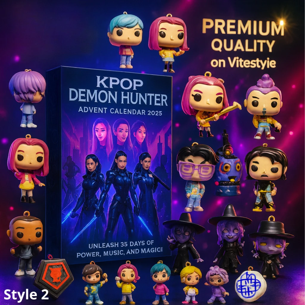 Calendrier de l'Avent des chasseurs de démons KPop 2025, boîte aveugle de noël de 24 jours, ornements d'anime pour la décoration d'arbre, cadeau de noël Netflix pour
