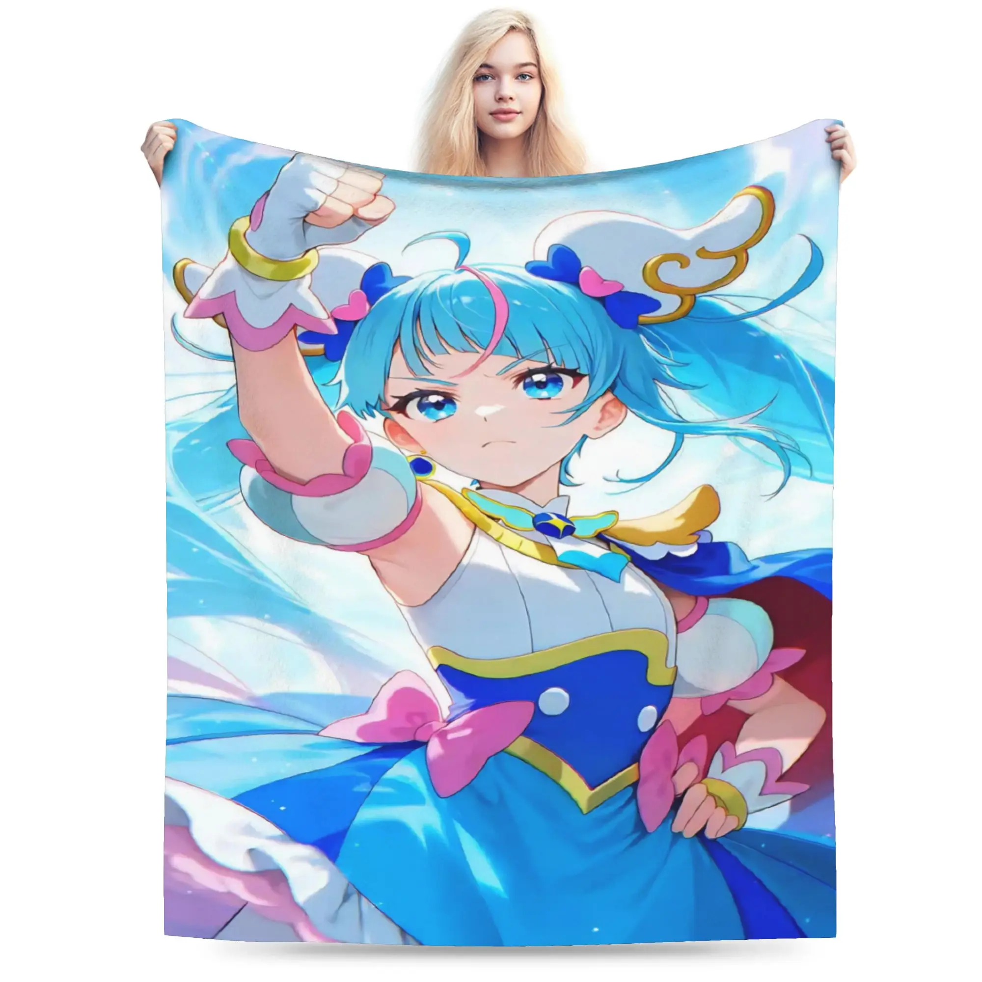 Y2K Soaring Sky Pretty Cure Blanket Super Soft Coral Fleece Plush  Comfortable Throw Blanket Machine Washable