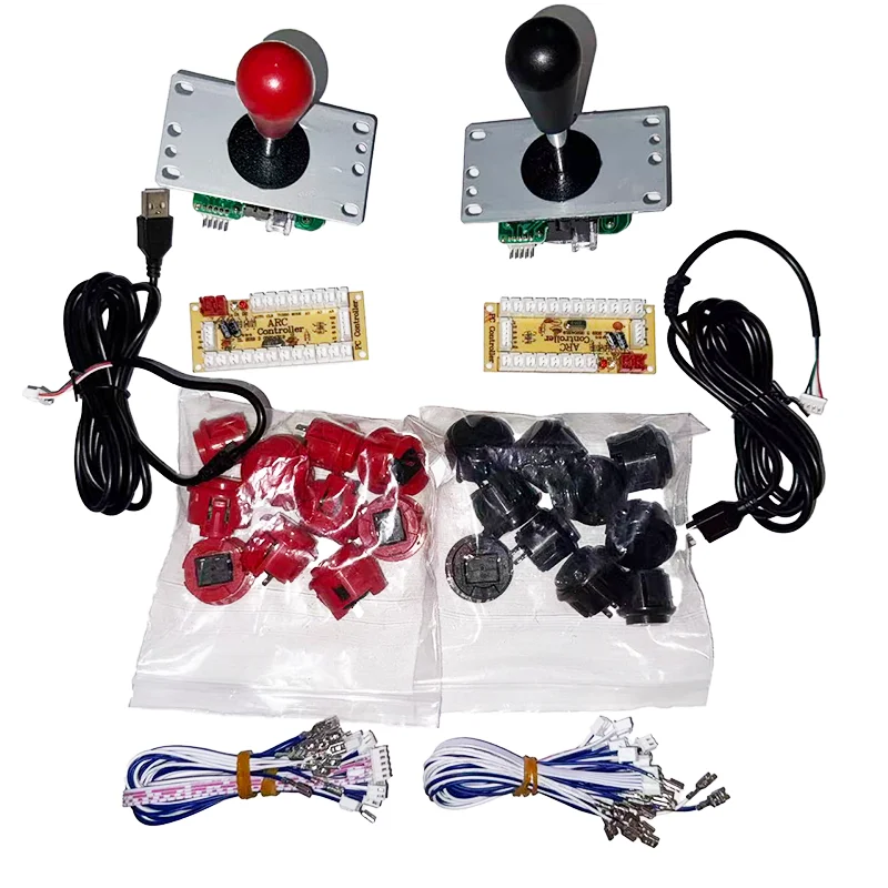 2-Player 8-Way 5-Pin Joystick Arcade DIY Kit with Zero Delay USB Encoder for PC Gaming Systems