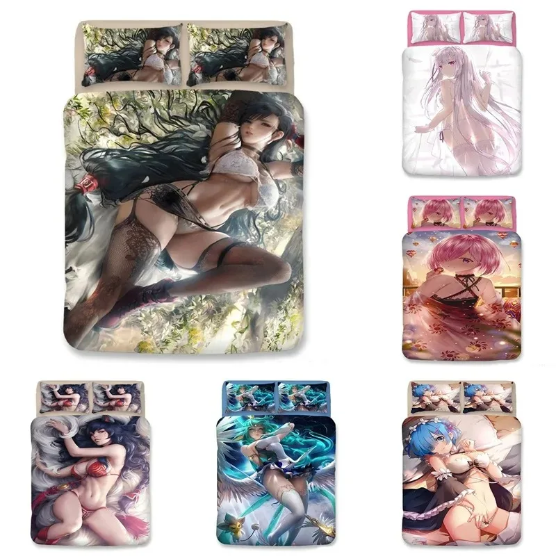 

Anime Sexy Lady Bedding Set,Duvet Cover Comforter Bed Set Quilt Cover Pillowcase,King Queen Twin Size Boys Girls Adultse