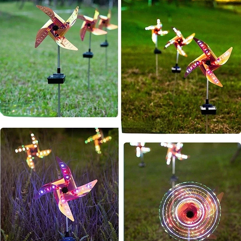 Outdoor LED Solar Light Solar Windmill Colorful Lawn Lamp Waterproof Light 32LED Spot Light Garden Path Landscape Lights Decor