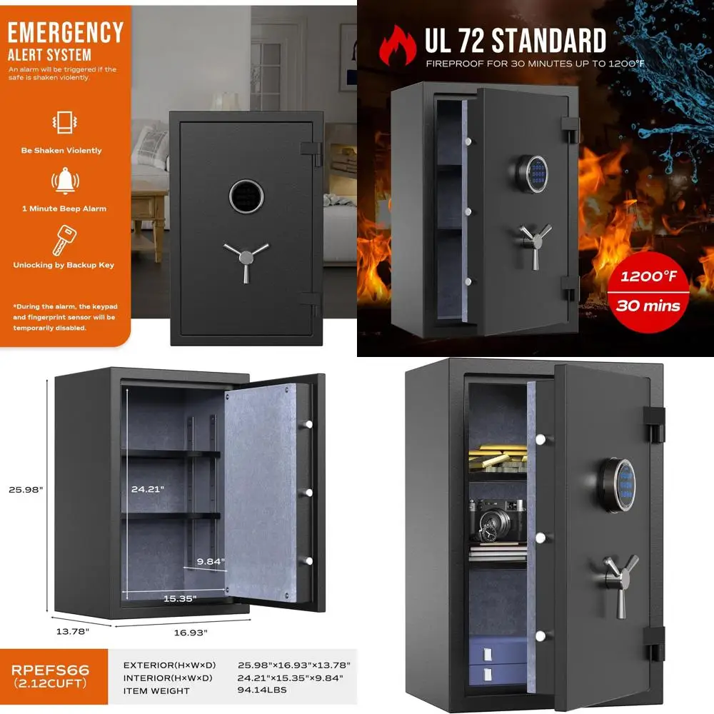 

Элитный цифровой сейф с сенсорным экраном, трехсекционной ручкой и съемными полками для безопасного хранения документов и ценных вещей дома