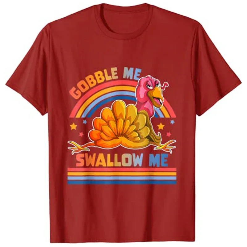 all sizes S 5XL men's Black White Immortal faces band poster Gobble Me Swallow Me Funny Thanksgiving Turkey  Graphic