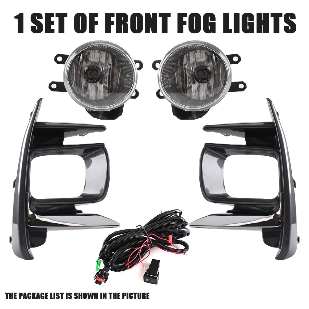 Front Bumper Fog Lamp Upgrade Kit FOR Toyota Sienna 2017 2018 2019 2020 Version Additional Foglight Set Switch + Wiring