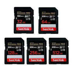 SanDisk Extreme PRO SD Card 32G SDH 64G 128G 256G SDXC UHS-I C10 100 M/s-200 MB/s U3 supporto per scheda di memoria V30 4K per fotocamera/DV/SLR