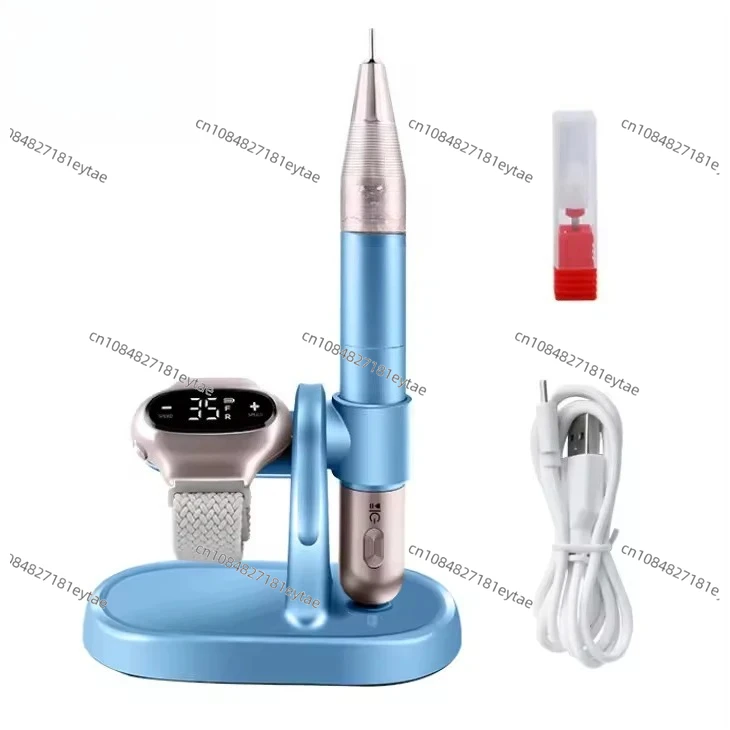 Wireless Docking Cordless Nail E-file, 35000RPM Rechargeable Nail Drill, Smartwatch Control Machine