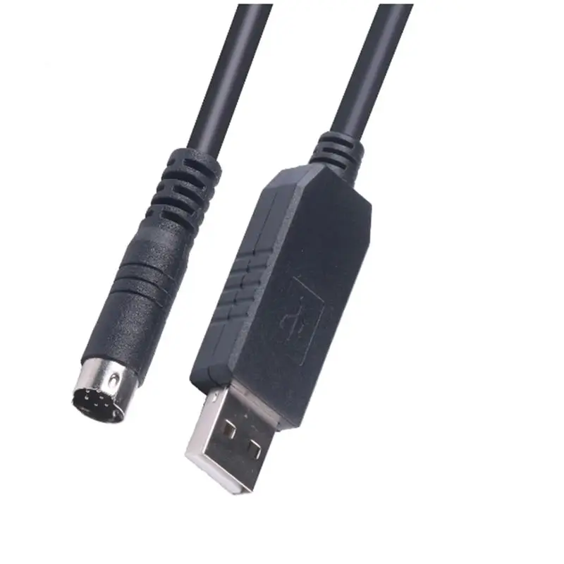 AEE7-PL2303GT USB 8 Din Mini Plug Adapter RS232 Converter Programming Cable For-Allen Bradley Micrologix PLC 1100 Series
