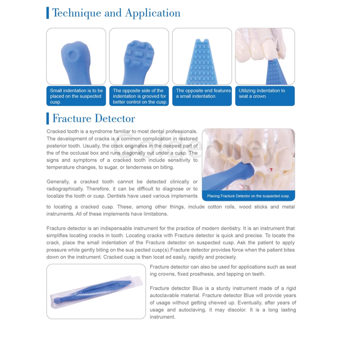 Dental Instruments Explorer Probe Cracked Teeth Locator Tooth Cavities Fracture Detector Crown Bridge Seater