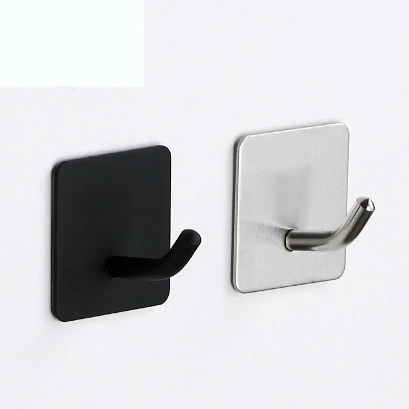 

Self Adhesive Wall Hook Coat Key Holder Towel Hooks Bedroom Stainless Steel Clothes Rack Kitchen Bathroom Accessories