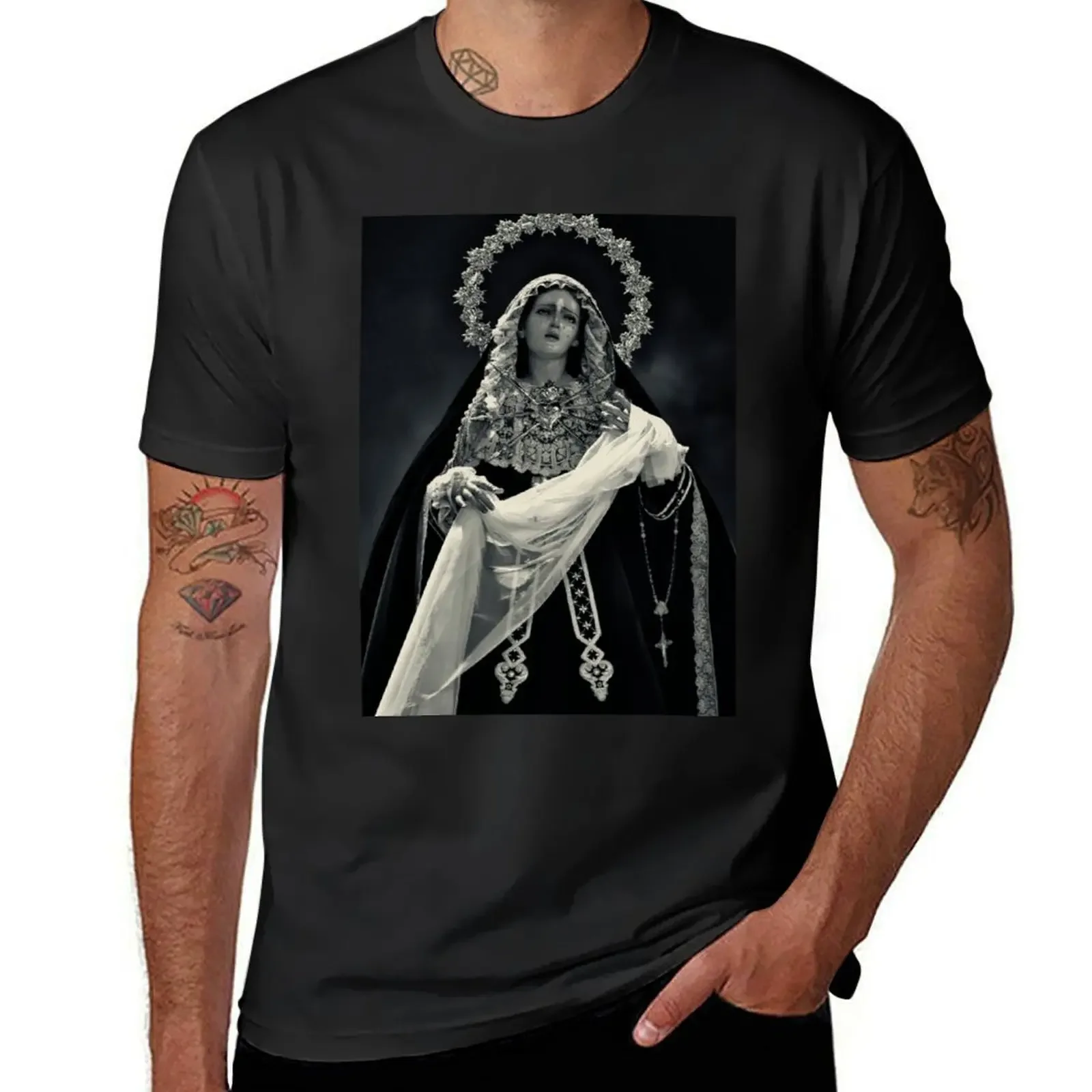 Blessed Virgin Mary in Dolores T-Shirt basketball graphic tees sports fans mens t shirts casual stylish