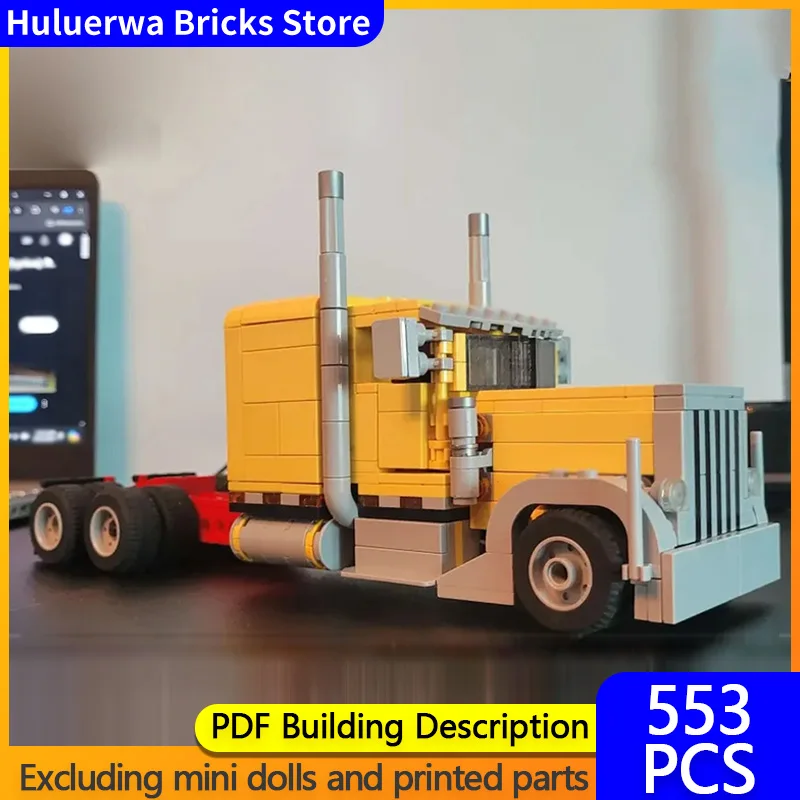 

Модель городской автомобиль MOC, строительные кирпичи 379, сверхмощный тракторный грузовик, модульная технология, детские праздничные подарки, сборка игрушек, костюм