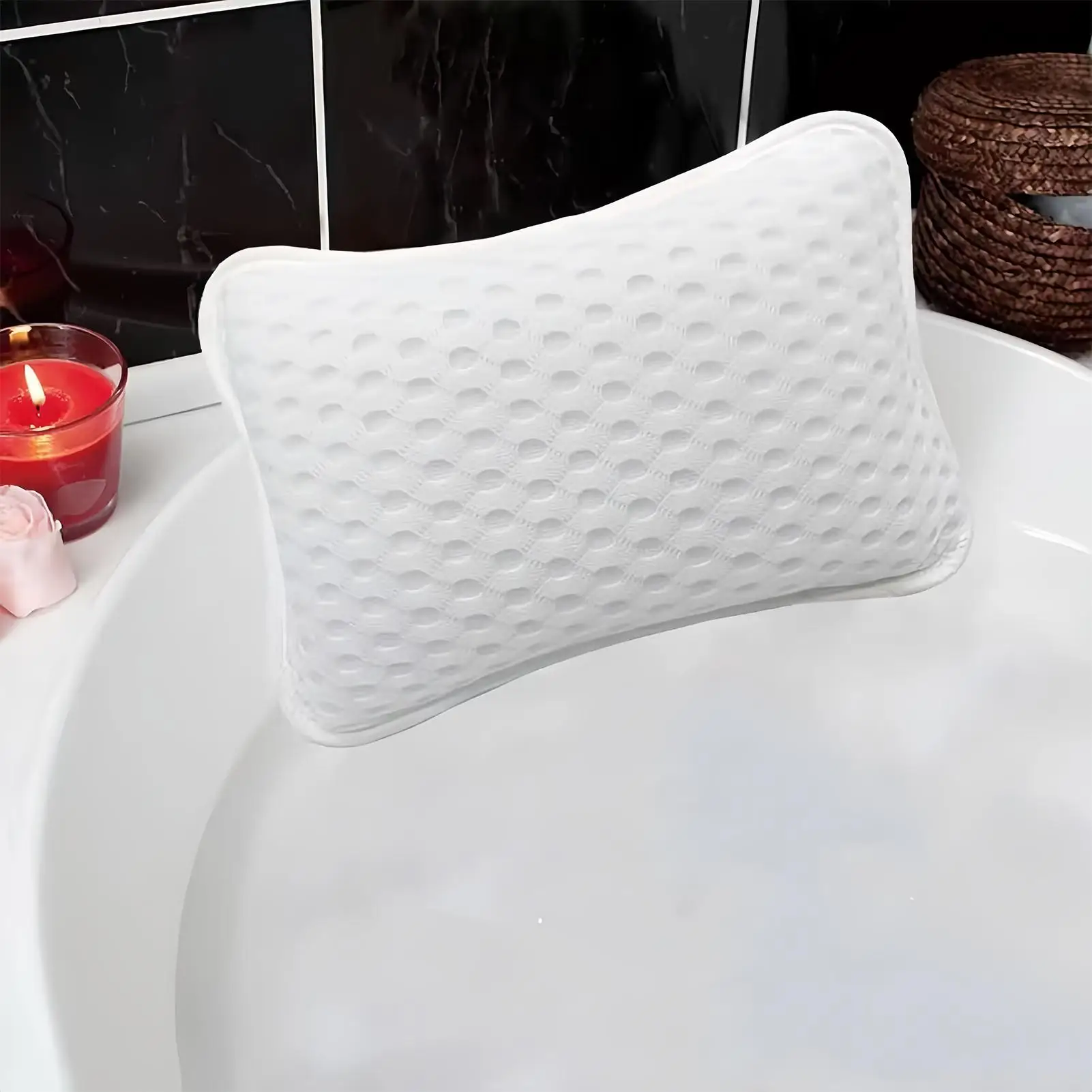 Tub Pillow Suction Cup Non-Slip Bathroom Headrest Bathtub Pillows For Head And Neck For Women Men Mother Father Him Her Friends