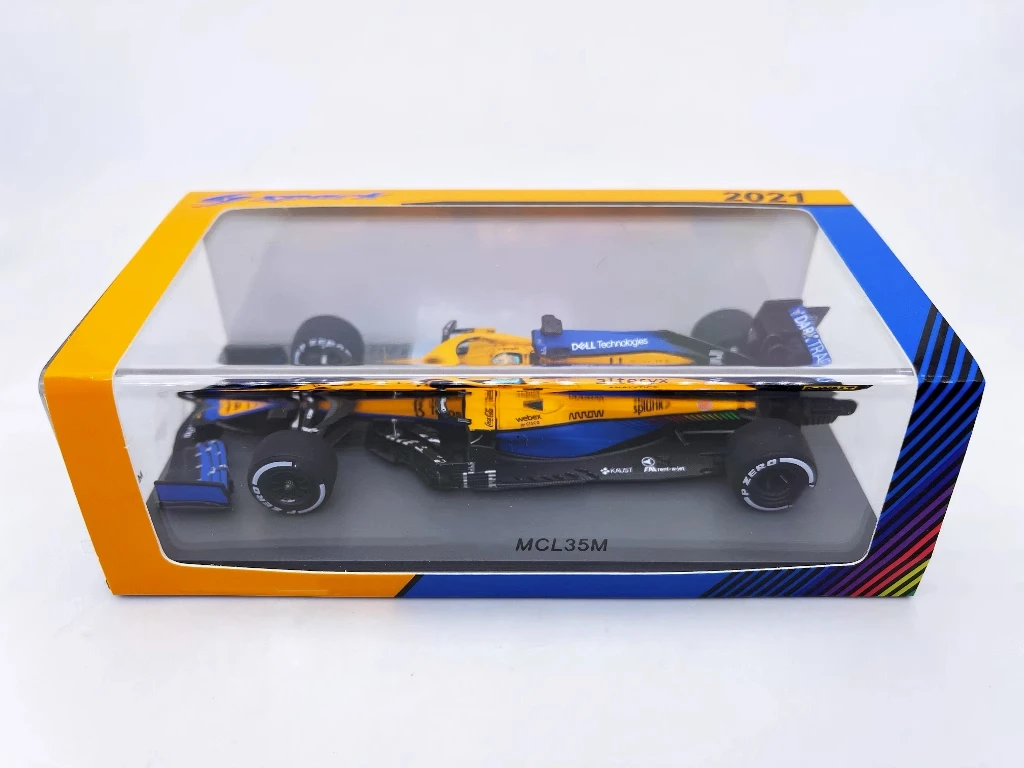 SPARK 1:43 F1 MCL35M 2021 Daniel Ricciardo Italien 1. Platz Simulation Limited Edition Harz Metall Statisches Auto Modell Spielzeug Geschenk