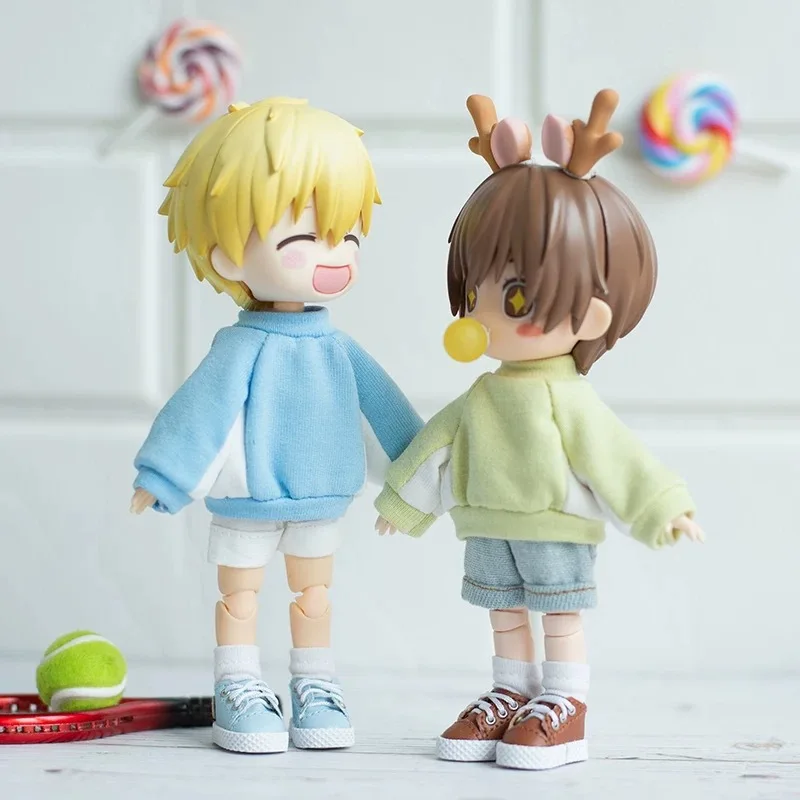 1/12 Bjd Dolls Multicolor Hoodie Clothes Color Matching Casual Hoodies For Ob11 Bjd Doll, Ymy Dod Ddf Doll