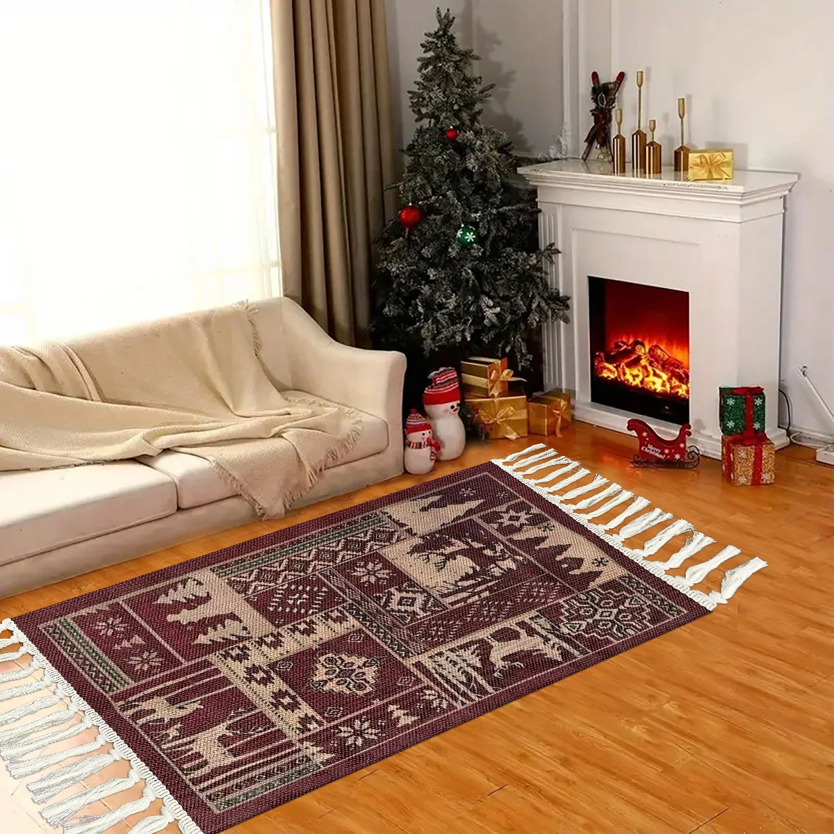 um-tapete-vermelho-de-tecido-de-natal-com-cabeceira-quadrada-de-estilo-retro-e-tapete-geometrico-para-decoracao-de-casa-de-sala-de-estar