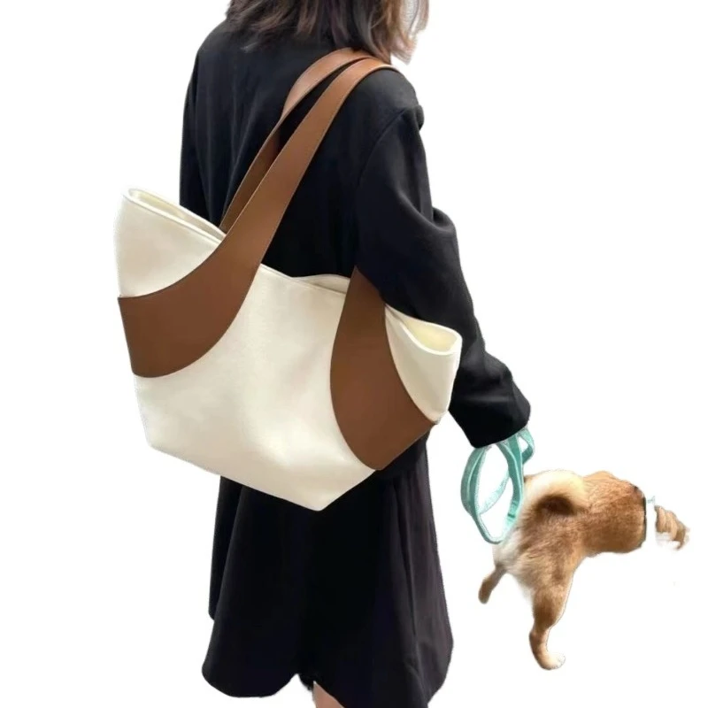 

Korean Canvas Tote Large Capacity Niche Versatile Commuter Shoulder Bag Female College Student Class Bag Fashionable Exquisite