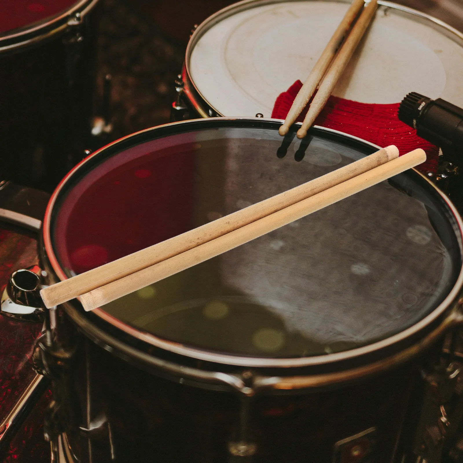 1Pair Premium Bamboo Drumsticks Professional Crafted Non-Slip Surface for Snare Marching Folk Jazz Percussion Durability Drum