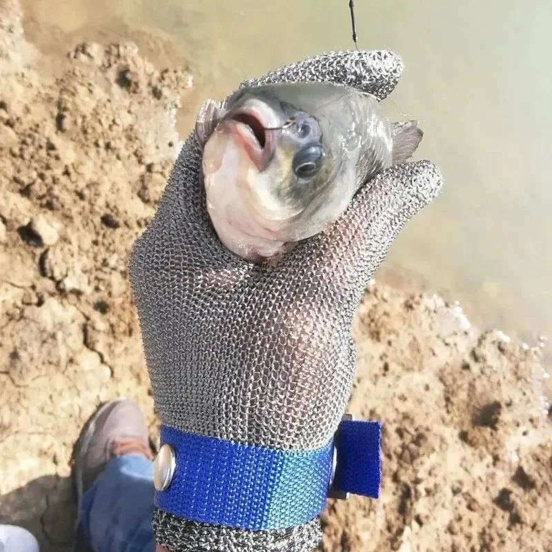 Gants anti-coupure en acier inoxydable, protection des mains, maille métallique pour la viande, couteau métallique de boucher, couteau verde