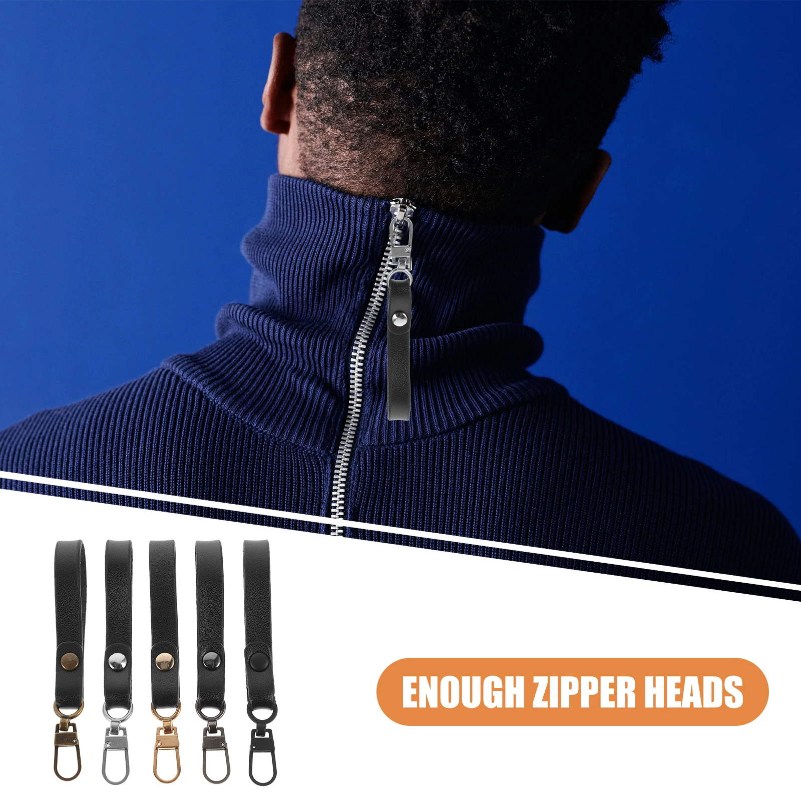 

5Pcs Stable Zipper Slides for Handbags Jackets Fix Broken Zippers Convenient Solution Zipper Pull Replacement Repair Puller