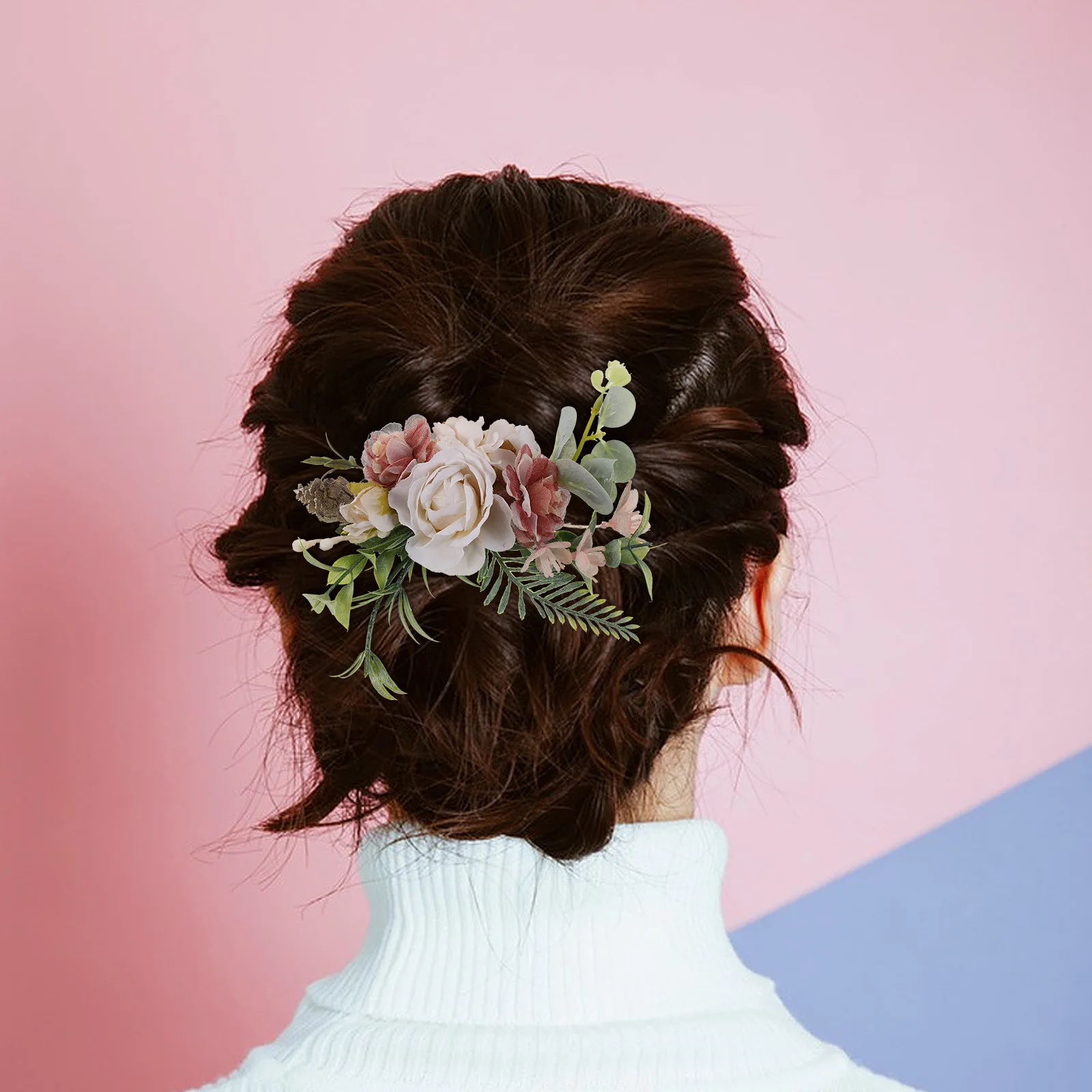 

Bride Wedding Hairpin White Pearl Flower Hair Comb Bridal Floral Headpiece Elegant Hair Accessories for Women Wedding Photo
