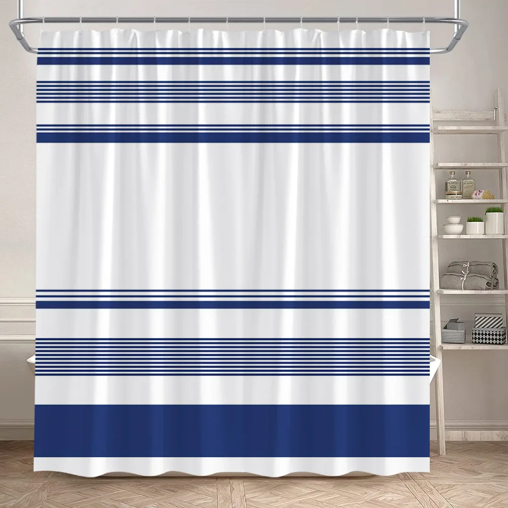 Black Striped Shower Curtains Modern Geometric Lines Art Waterproof Polyester Fabric Home Bathroom Curtain Decorative With Hooks