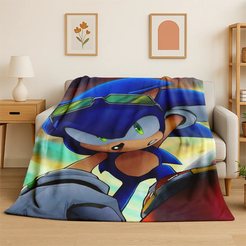 HD Classic S-Sonic Game Cartoon Soft Plush Blanket,Flannel Throw Blanket for Living Room Bedroom Bed Sofa Picnic Hiking Napping