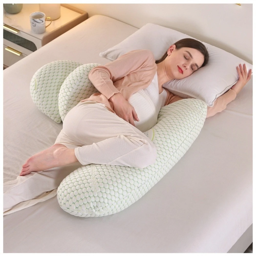 妊娠中の抱き枕 クッション ウエスト 睡眠枕 取り外し可能で調節可能なサポート付き 背中 脚 お腹 ヒップ用