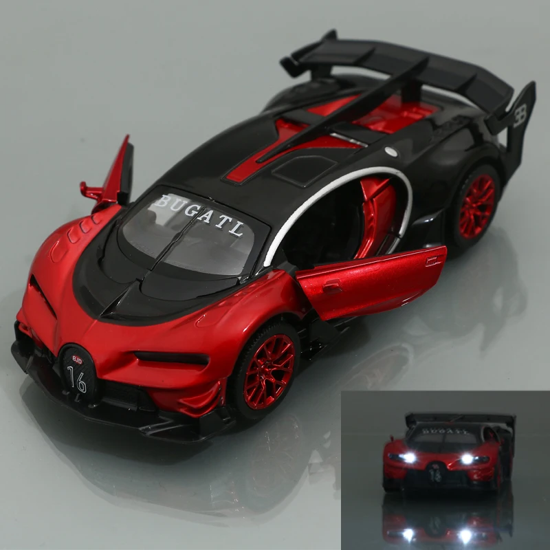 Модель спортивного автомобиля Bugatti GT в масштабе 1:32, модель автомобиля из сплава, литой металлический игрушечный автомобиль, модель автомобиля, имитация звука, фотоколлекция, игрушка в подарок
