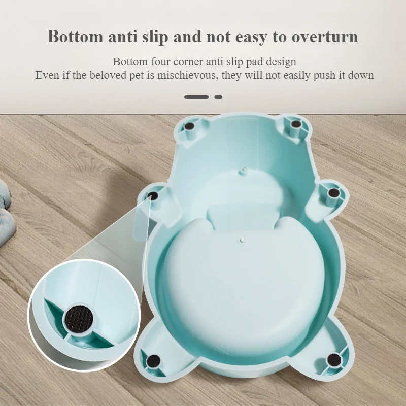 Automatic Pet Feeder Push to Dose Puzzle Pet Bowl Non-slip Anti-tip Dog Bowl Pet Puzzle Food Utensils