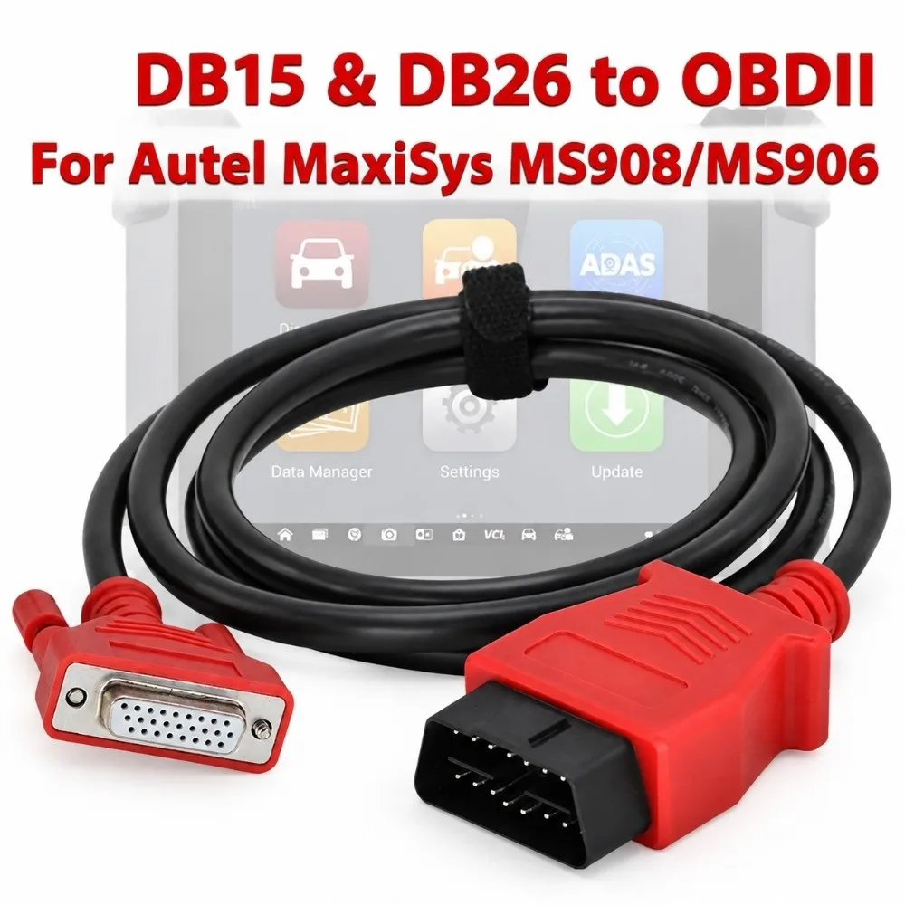 Red Plastic Plug Diagnostic Main Cable Black PVC Wire Shielded Cable Autel Scanner Cable Anti-break Joint DB26 OBD Cable