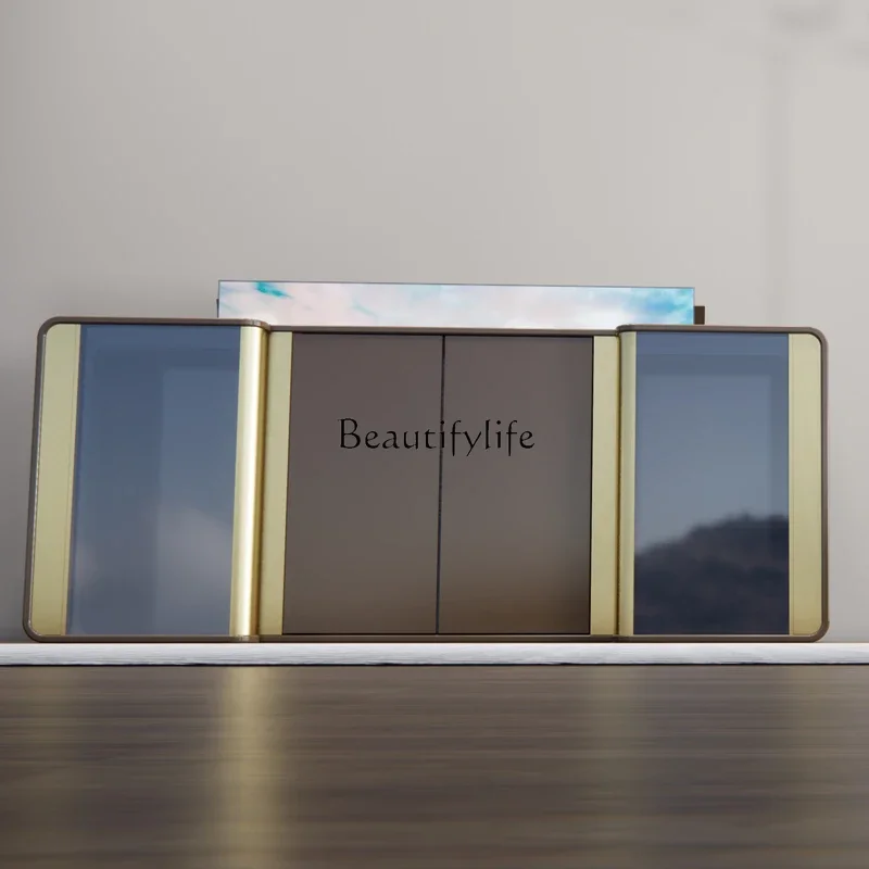 

jj *Stainless steel floor new simple modern integrated intelligent lifting TV cabinet